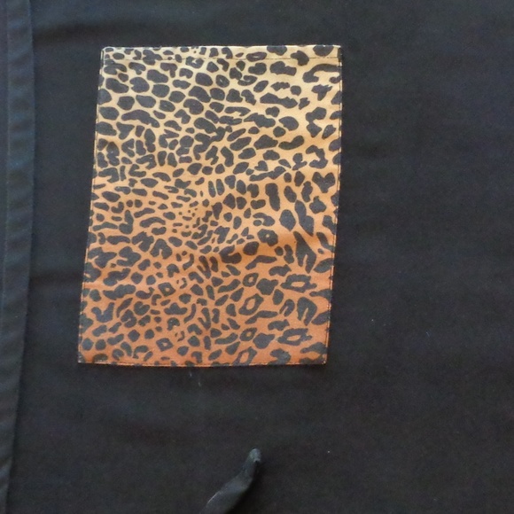 Black and Leopard print Apron knee Length - Picture 2 of 2